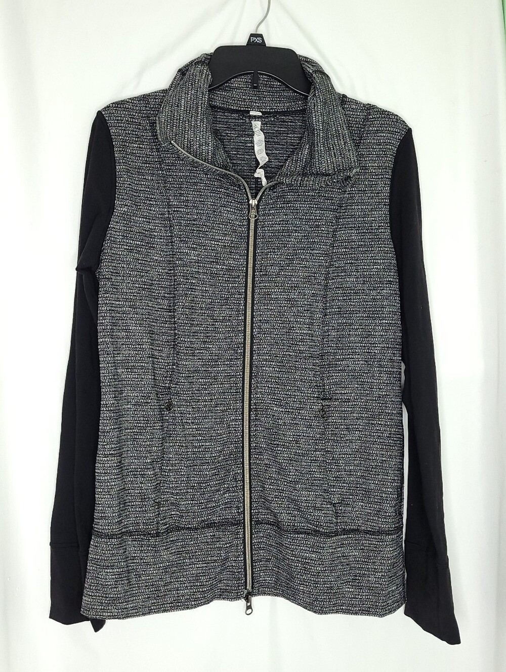 LULULEMON Women's Daily Yoga Black/Gray Full Zip Jacket Size 8